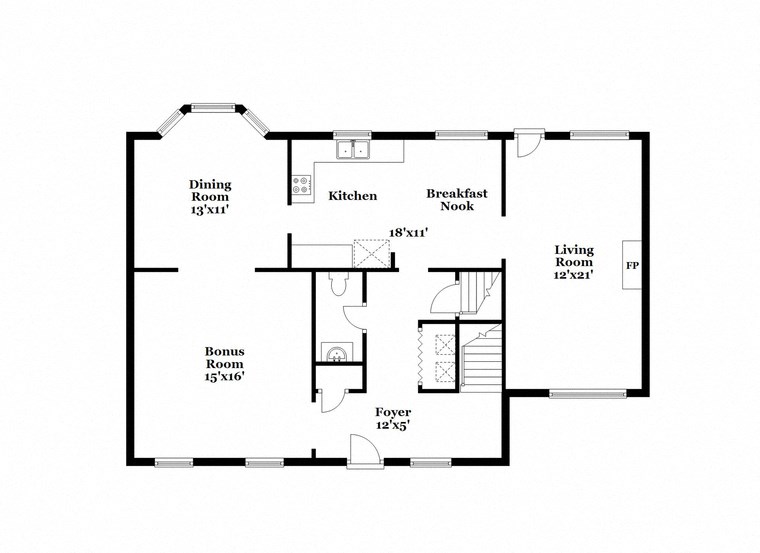 a floor plan of a house with an open floor plan
