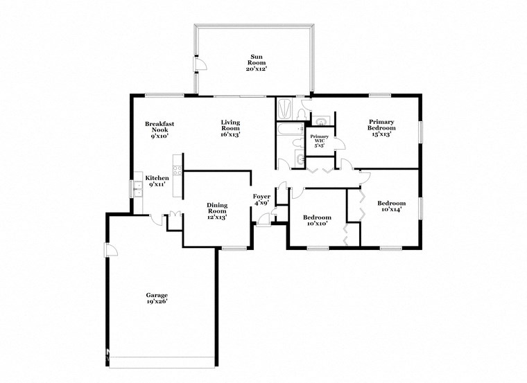 a floor plan of a house with two floors and a garage