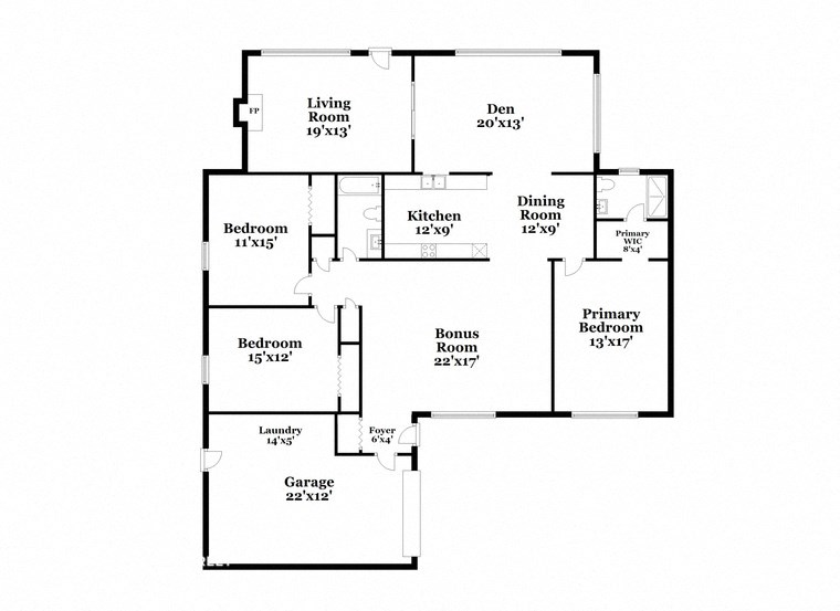 a floor plan of a house with two floors and a garage