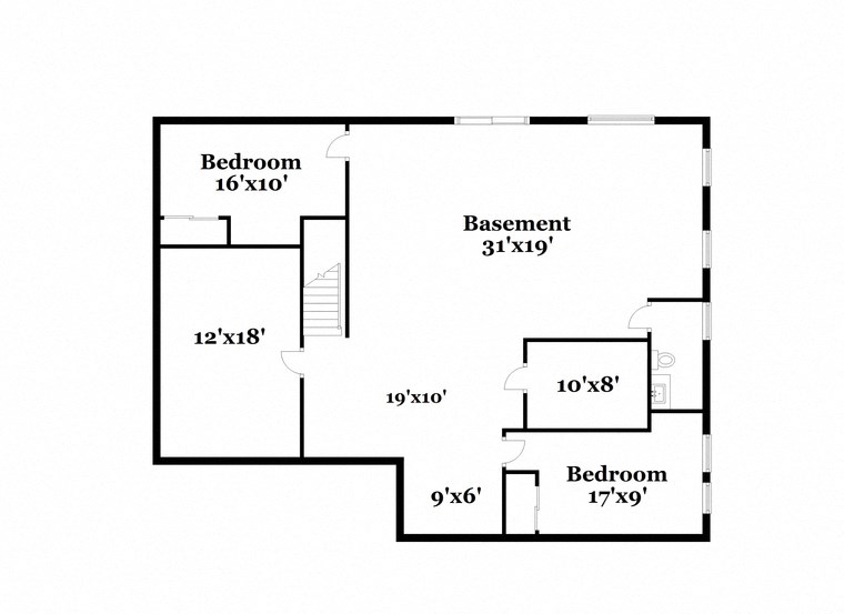 floor plan of the first floor of a house with roommates