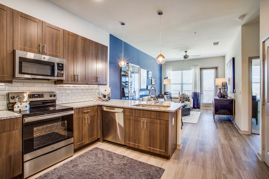 Westloop at the Diamond Interchange Irving TX open-concept kitchen and living area
