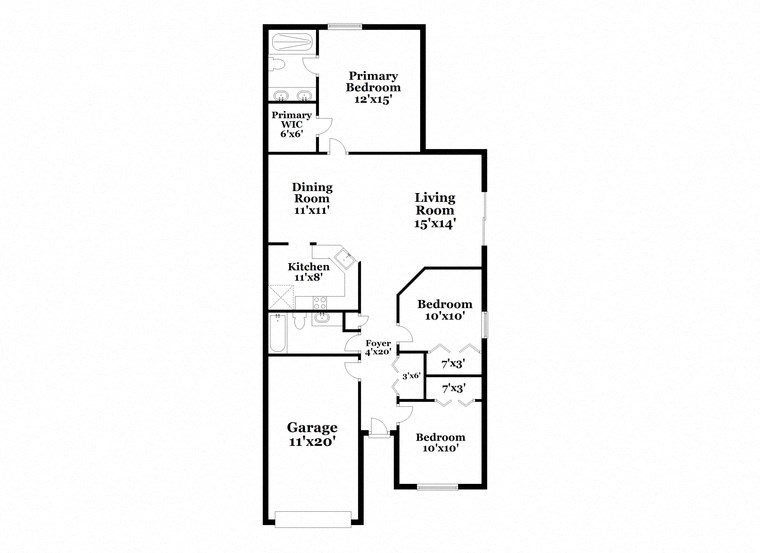 a floor plan of a house with a bedroom and a living room
