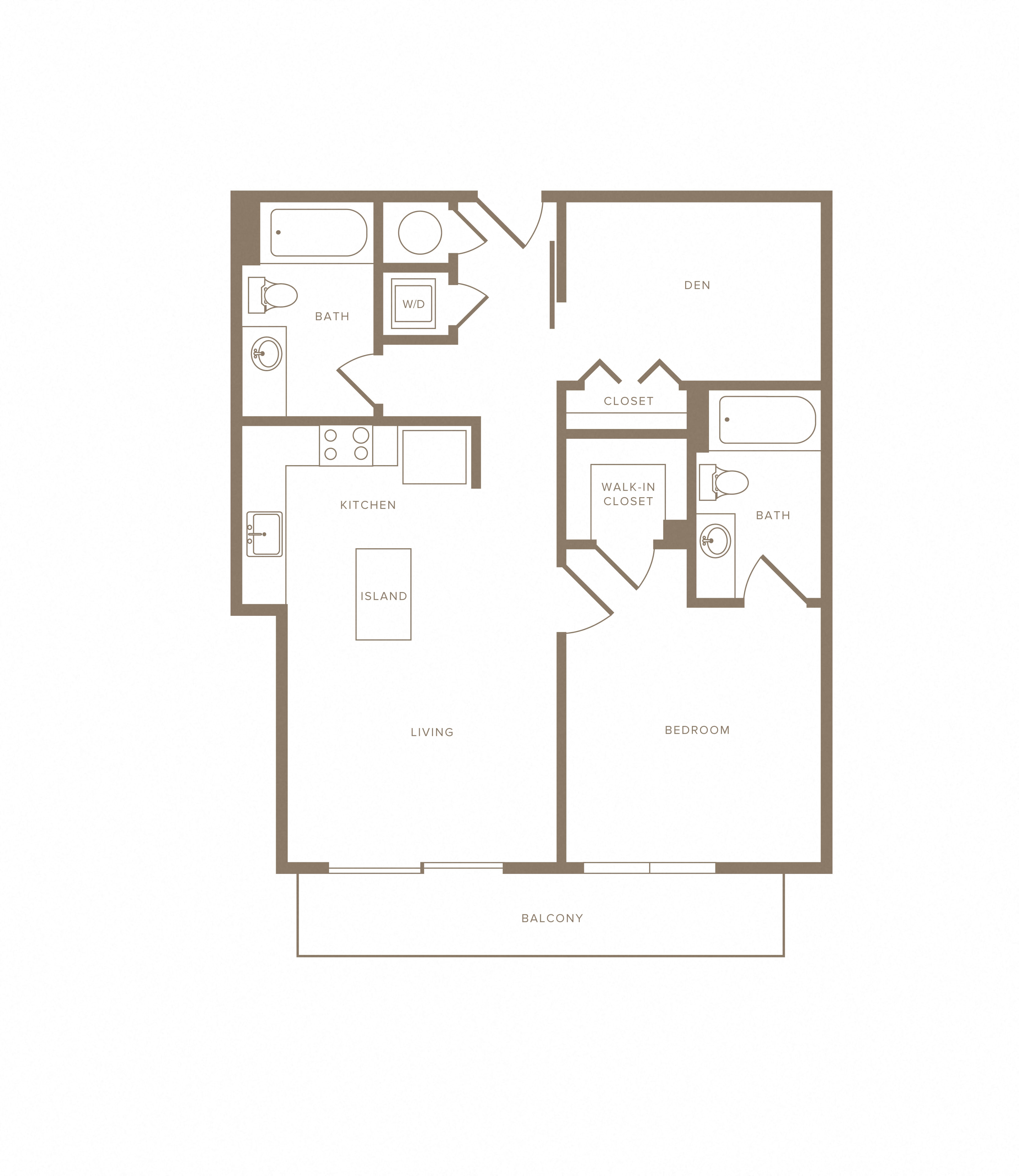 1 Bed/1 Bath Den-A06D
