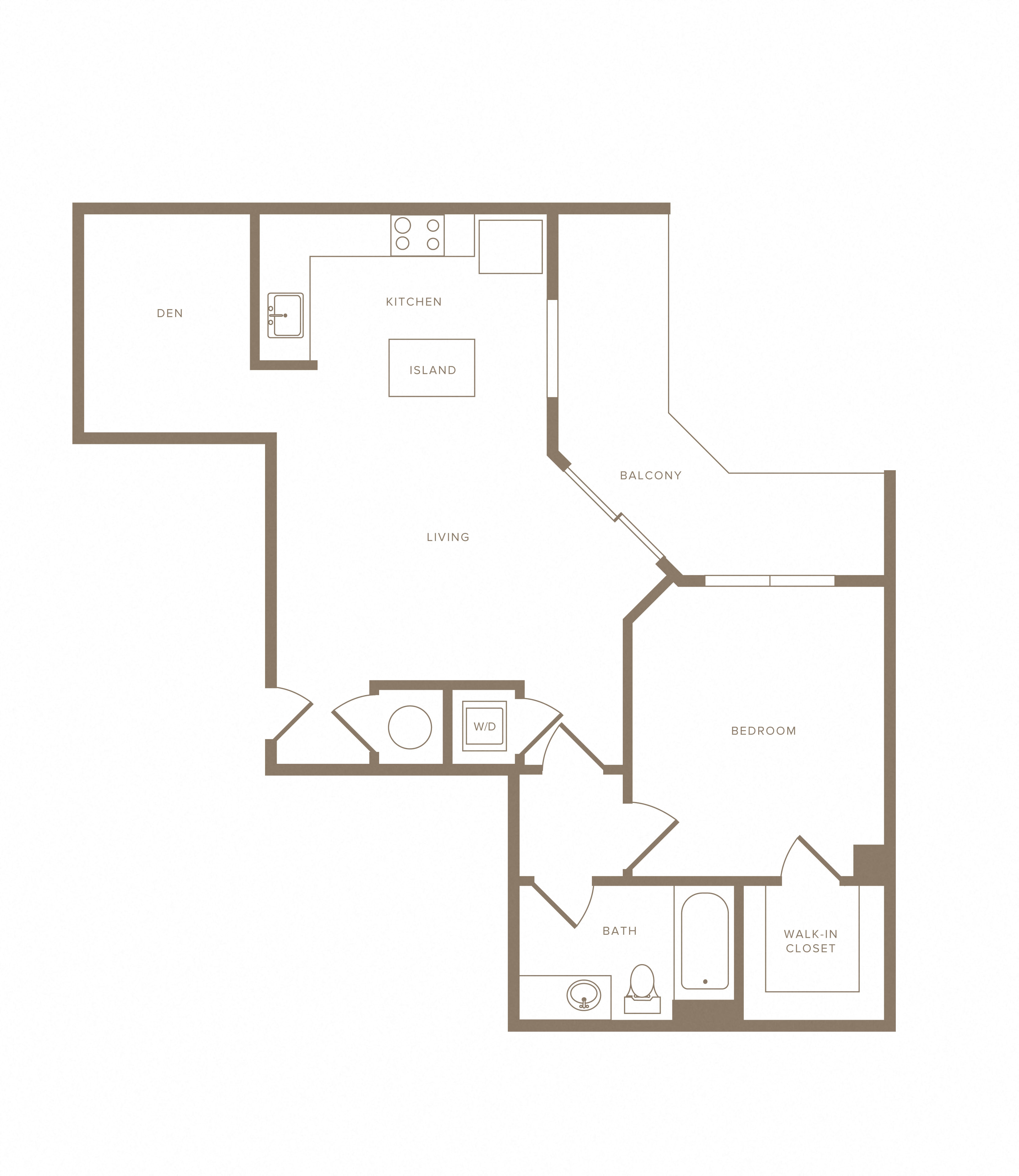 1 Bed/1 Bath Den-A08D