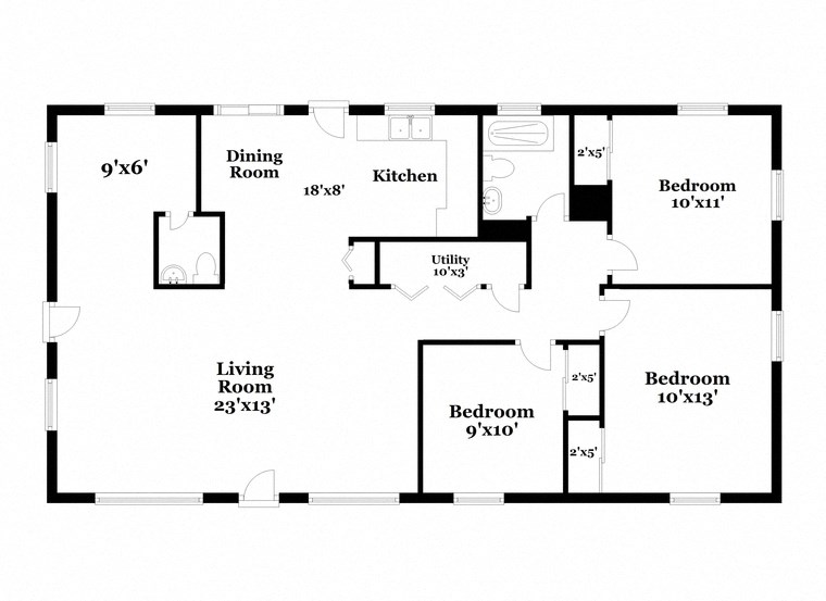 a floor plan of a house with a bedroom and a living room