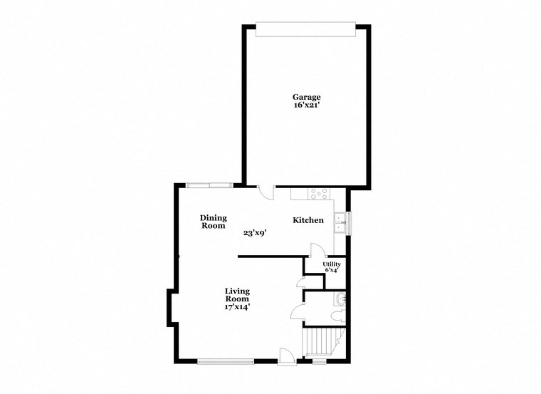 a floor plan of a house with a bedroom and a living room