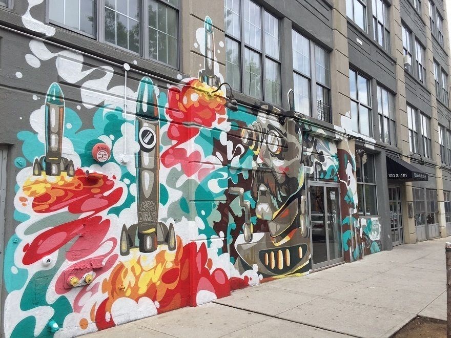 a mural on the side of a building