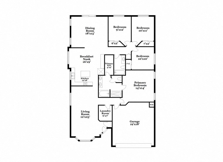 a floor plan of a house with two floors and a garage