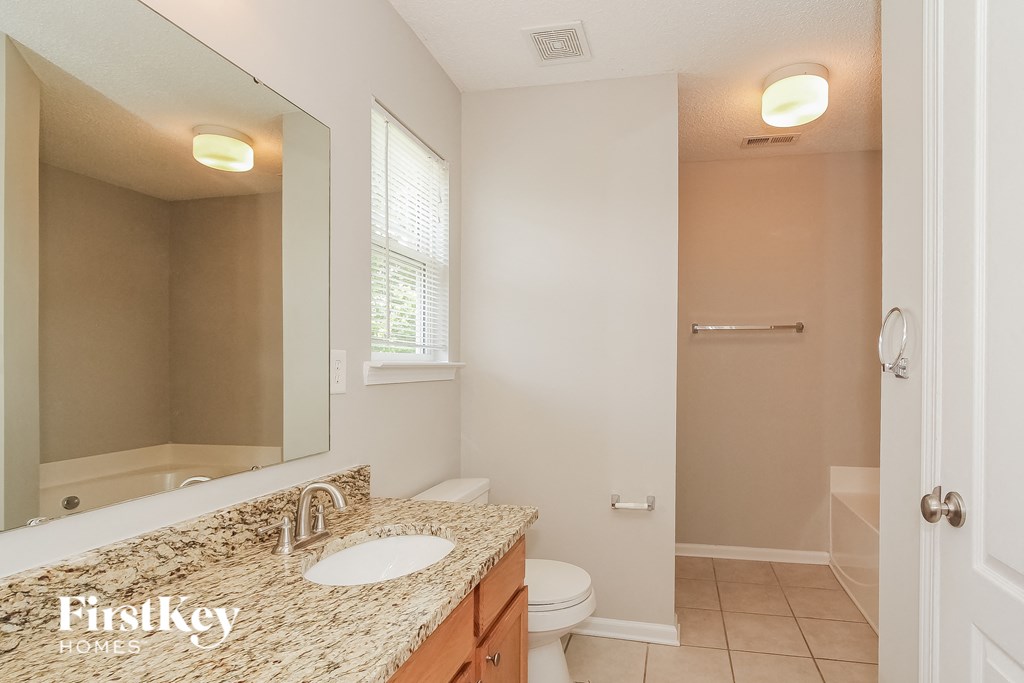 a bathroom with a sink and a mirror and a toilet
