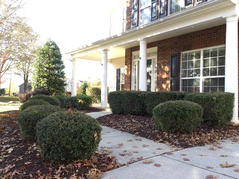 A house with a porch and a white railing.