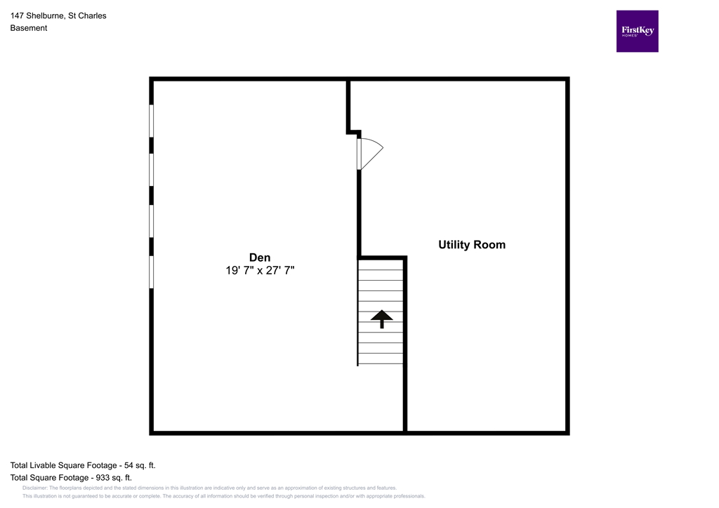 a floor plan of a room with a door and a window