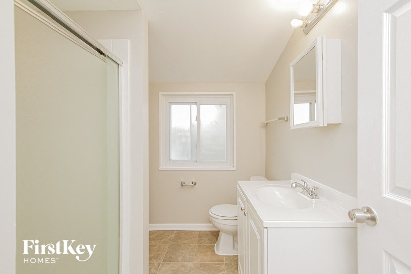 a bathroom with a sink toilet and a shower