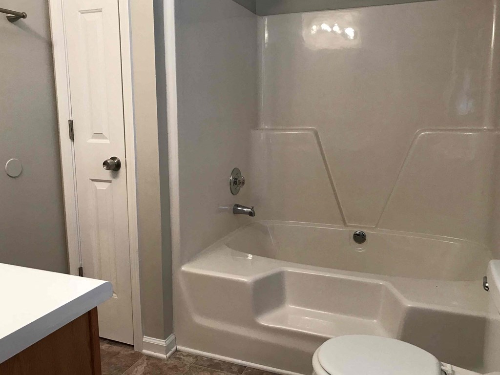 a bathroom with a tub and a toilet and a sink