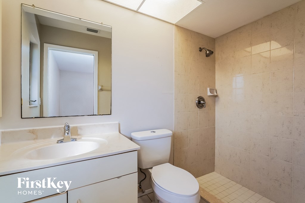 a bathroom with a toilet and a sink and a mirror