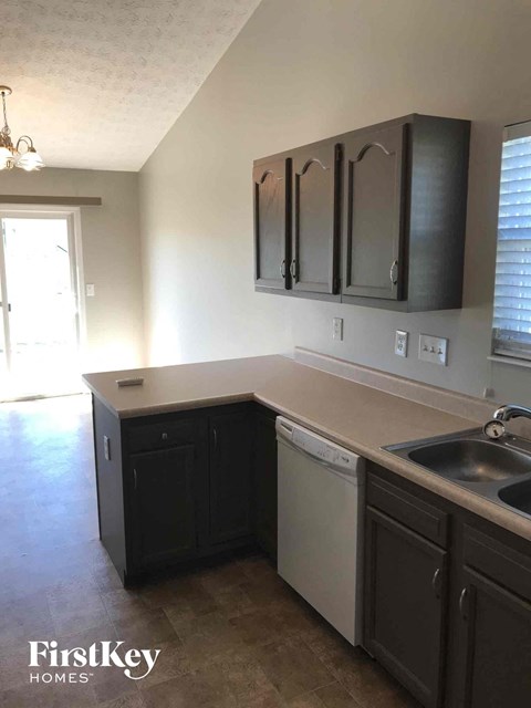 A kitchen with a sink and a dishwasher.