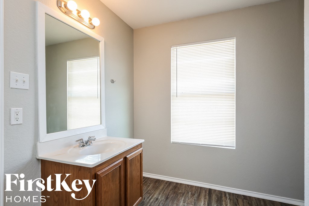 an image of a bathroom with a sink and a mirror