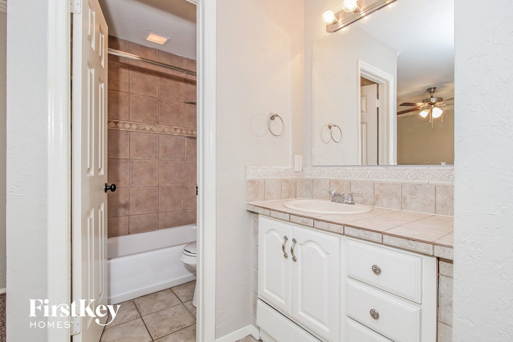 the bathroom is clean and ready to use