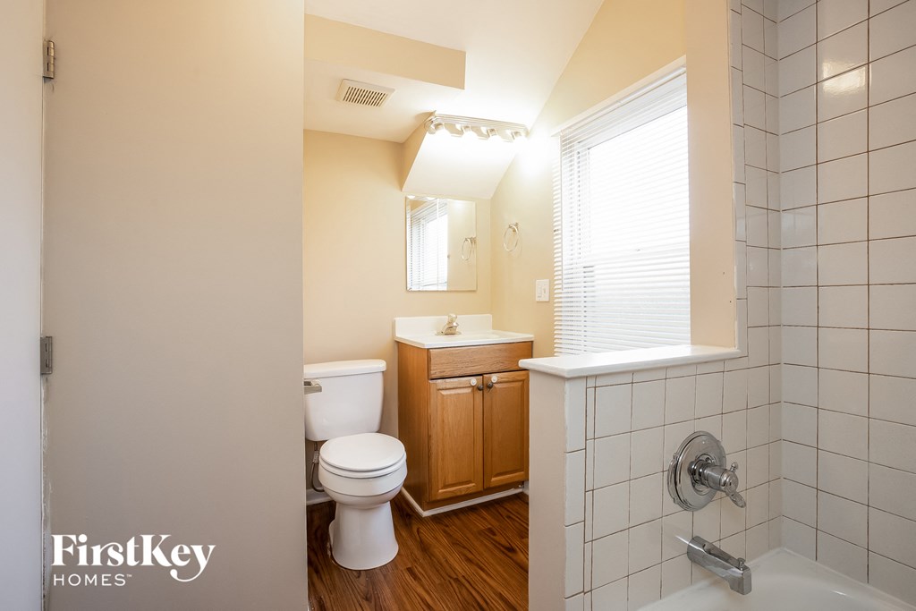 a bathroom with a toilet and a sink and a mirror