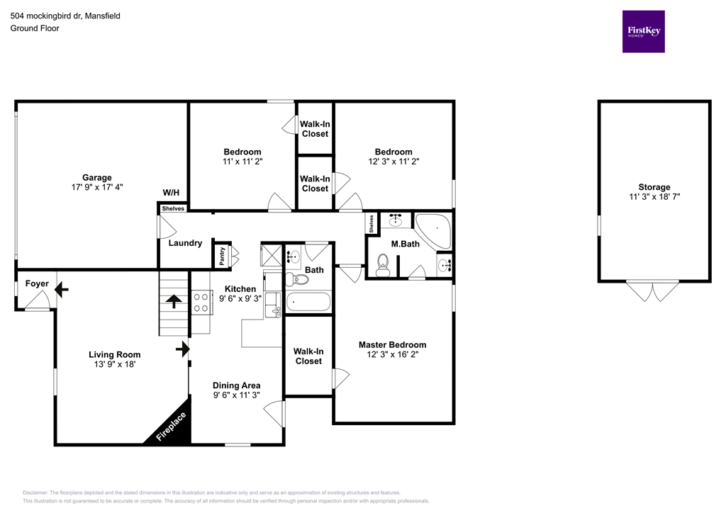 A floor plan of a 504 square meter apartment in Mansfield Ground Floor.