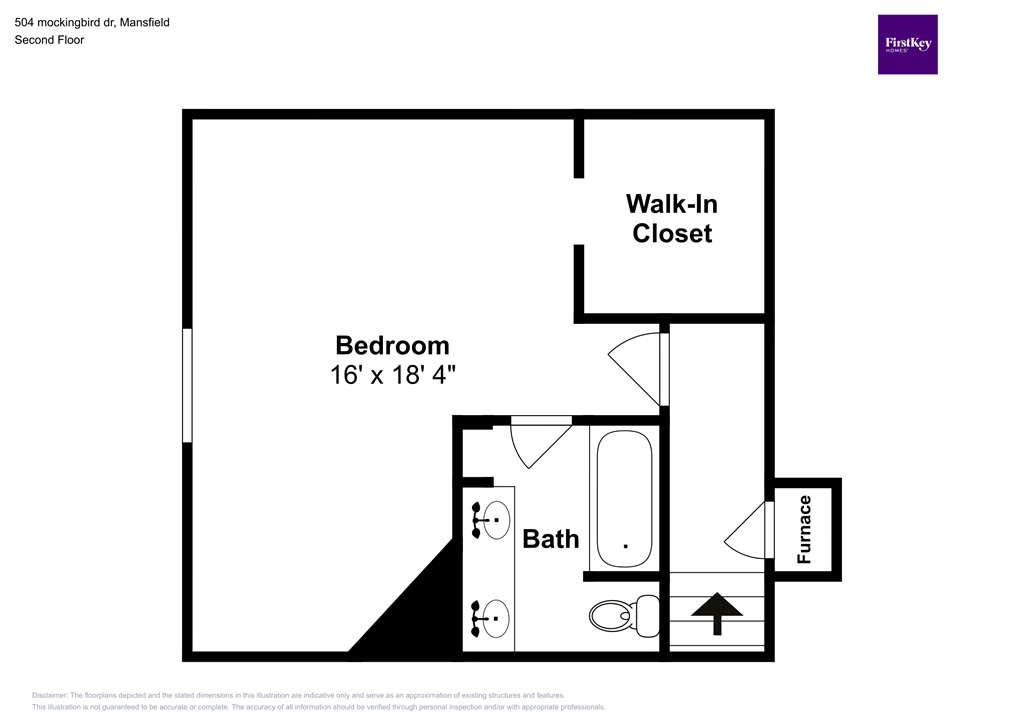 A floor plan of a bedroom with a bathroom and walk-in closet.
