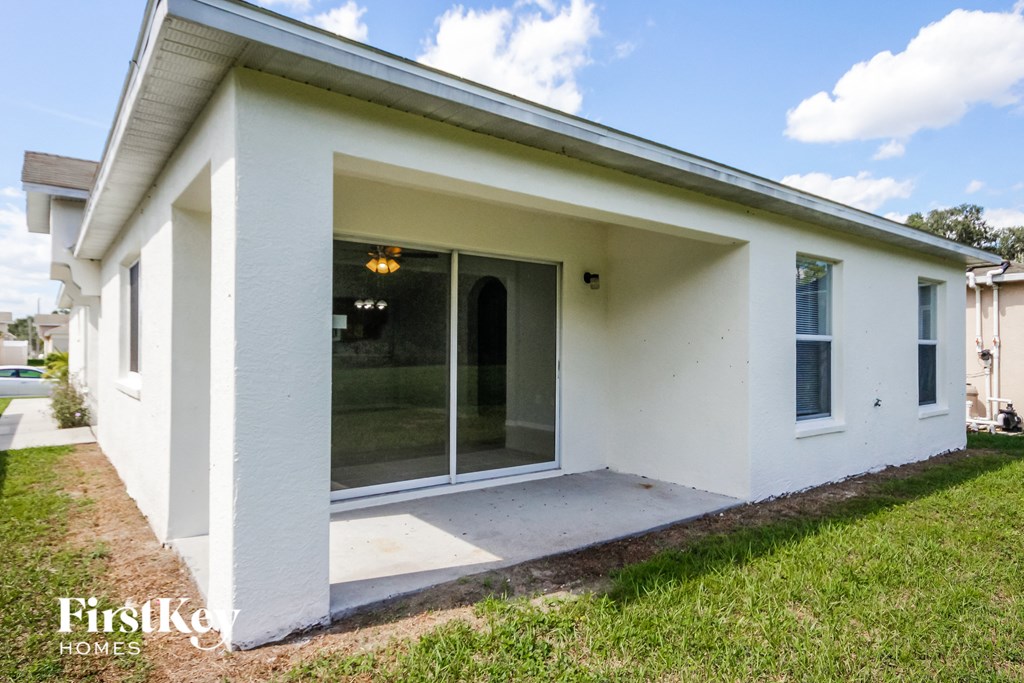 the view of the front of the house from the yard