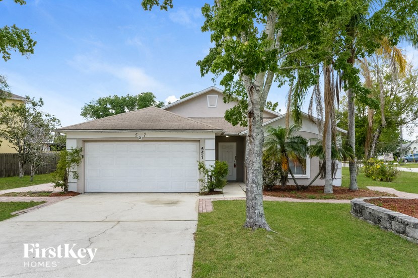 A house with a garage is for sale by FirstKey Homes.