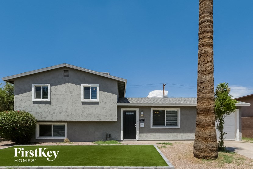 a house with a palm tree in front of it
