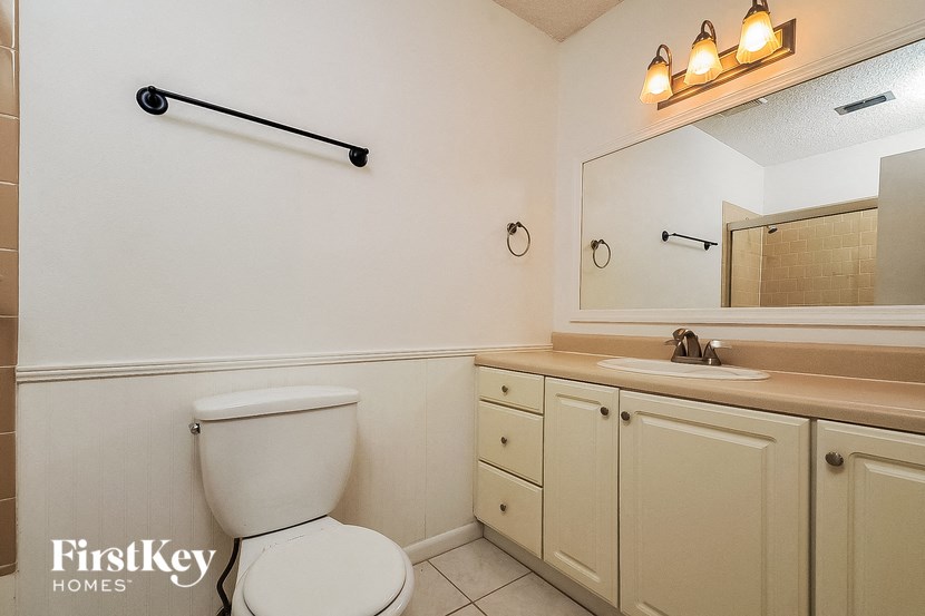 the bathroom is clean and ready to use