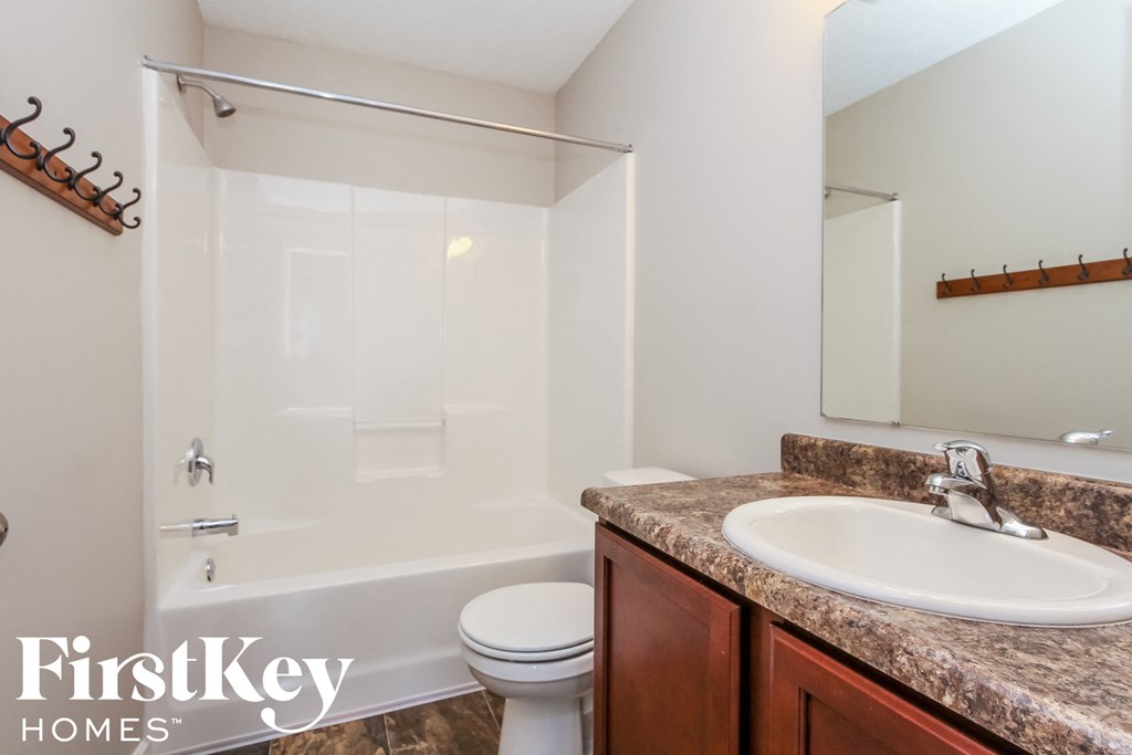 a bathroom with a sink and a toilet and a shower