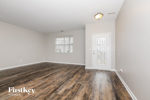 the living room is clean and ready to move in