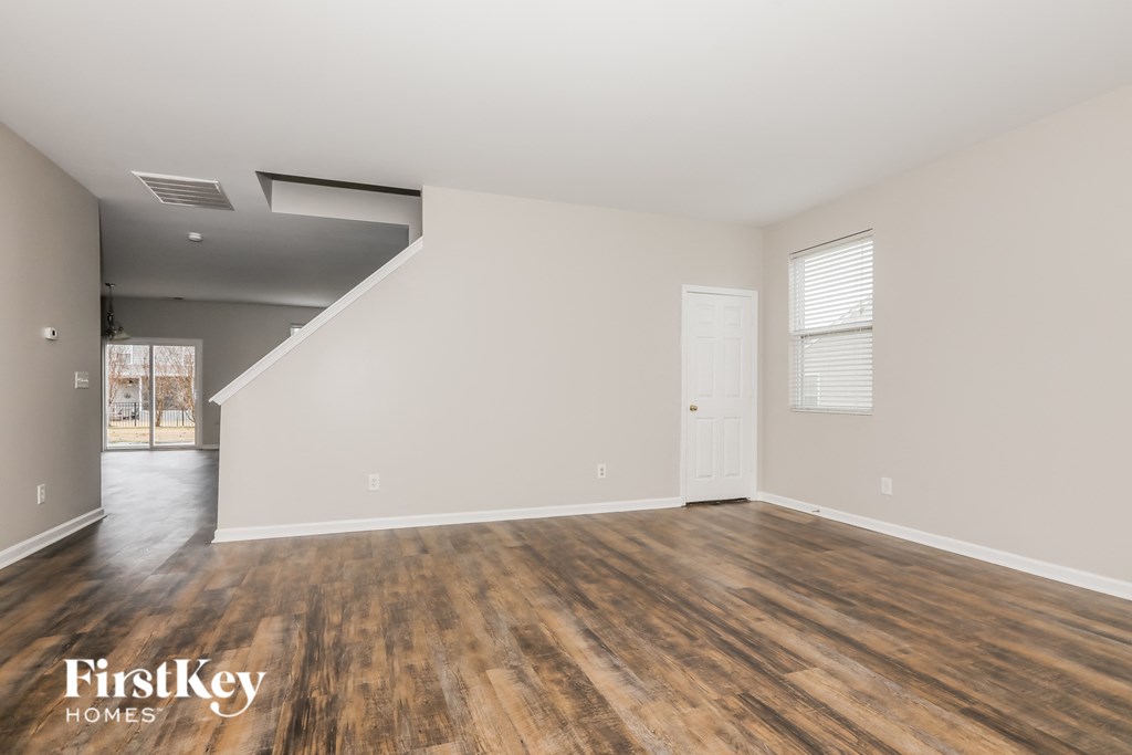 the living room is clean and ready to move in