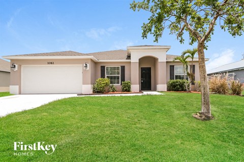 a house with a lawn and a tree