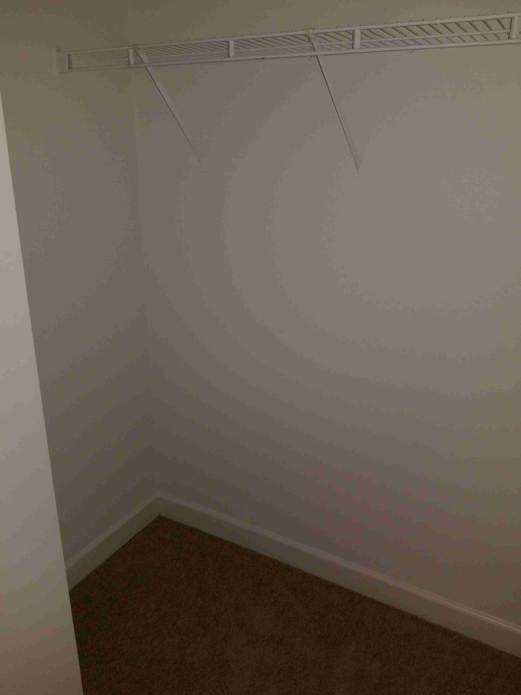 a room with a carpet and a closet
