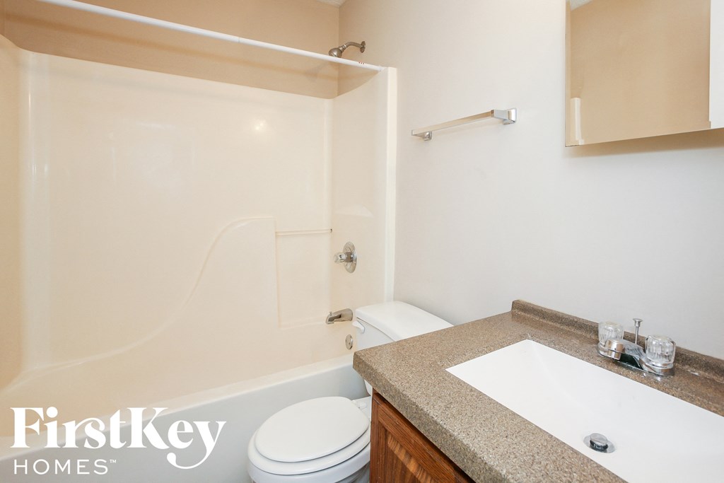 a bathroom with a sink and a toilet and a shower