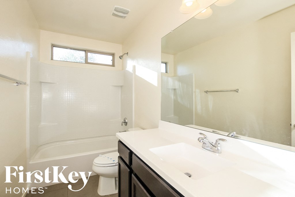 a bathroom with a sink and a toilet and a shower