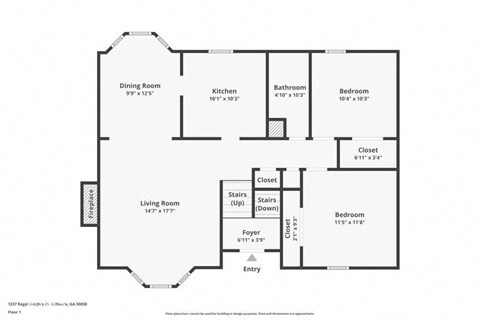 a floor plan for a home with bedrooms and a living room