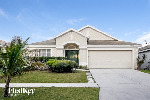a house with a palm tree in front of it