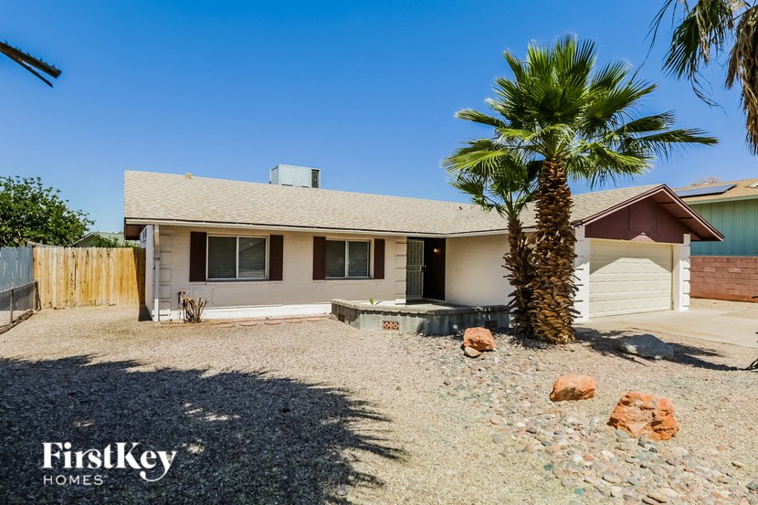 a house with a palm tree in front of it