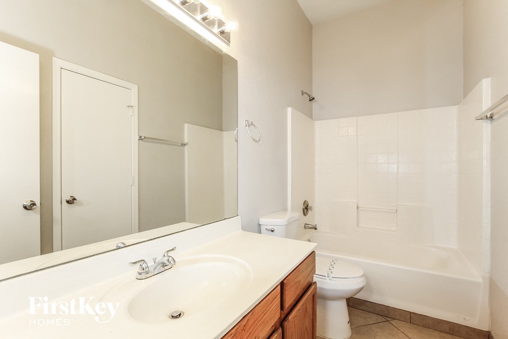 a bathroom with a sink and a toilet and a shower
