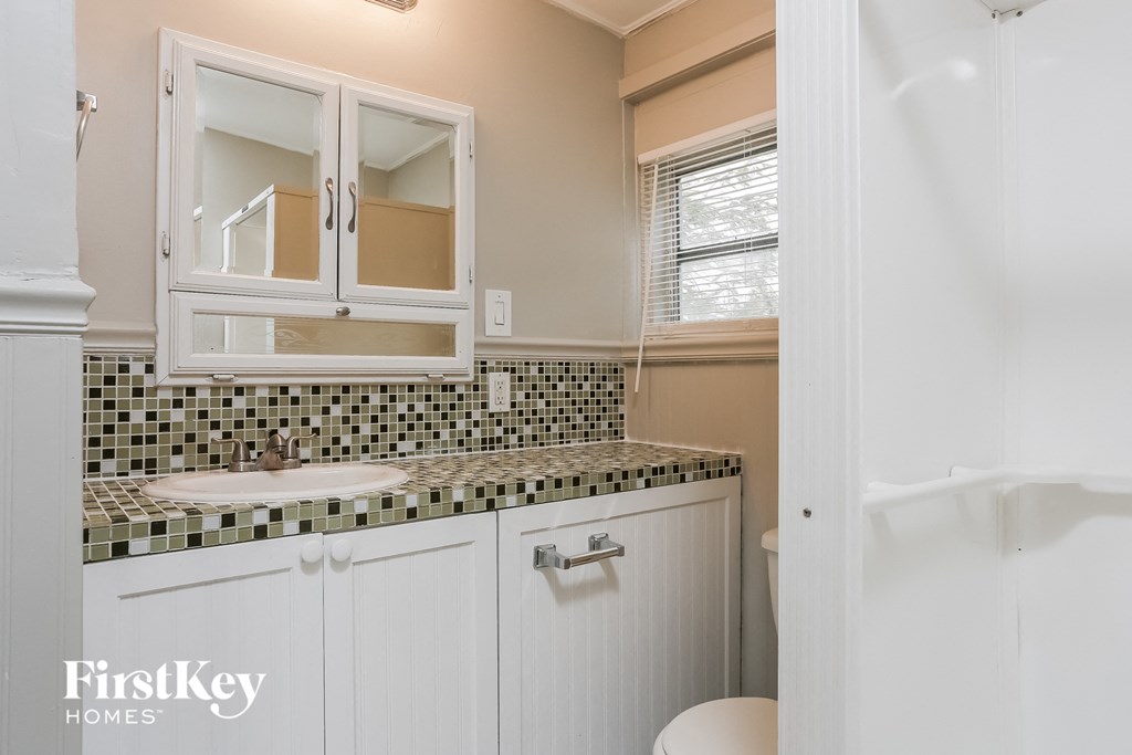 a bathroom with a sink and a toilet