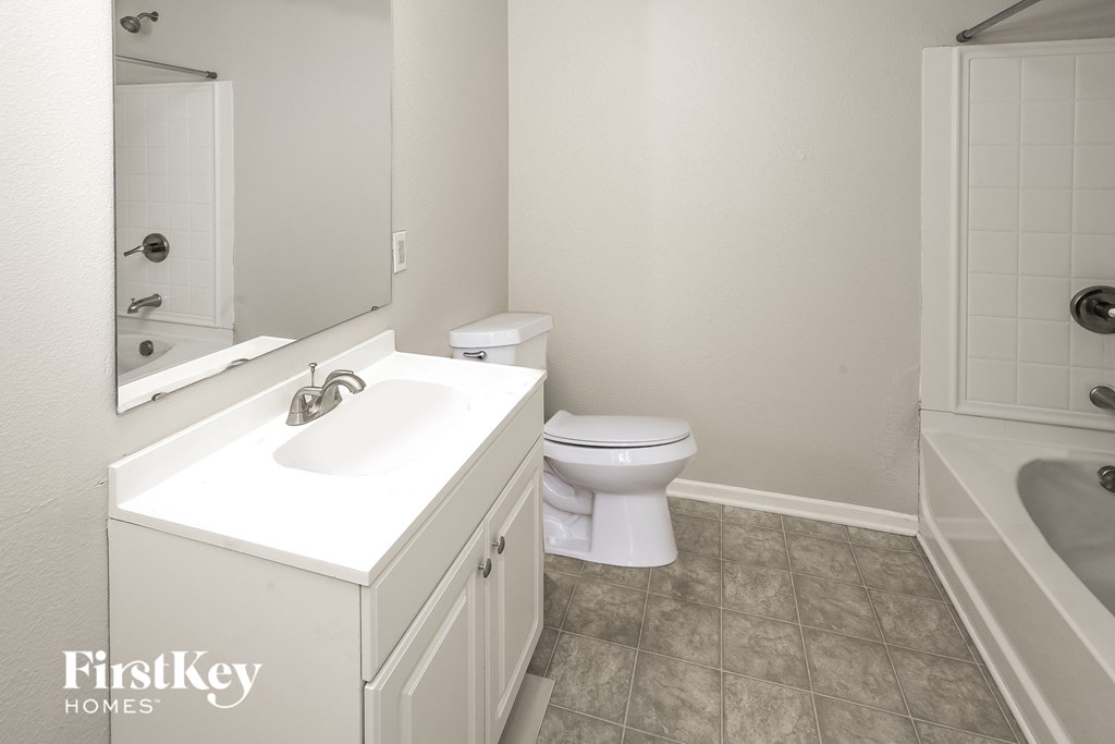 a bathroom with a sink and a toilet and a mirror