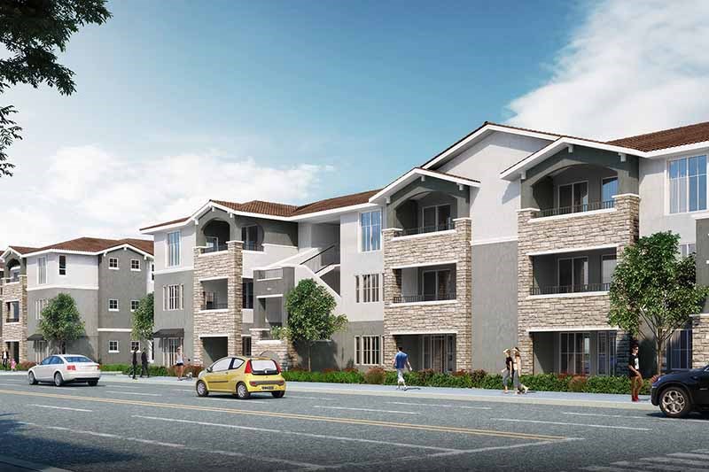 Apartments in Lathrop CA - Towne Centre - Digital Rendering of a Community Facade