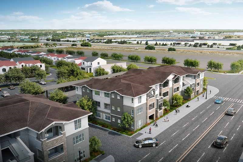 Apartments for Rent Lathrop - Towne Centre - Aerial View of Community and Streets