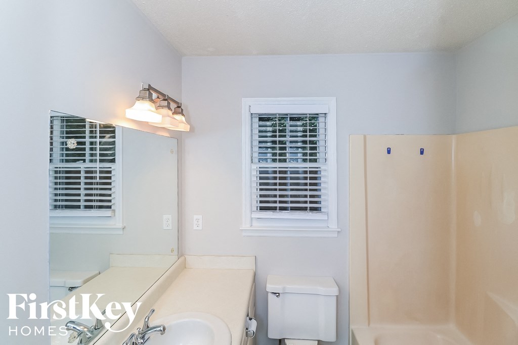 a bathroom with a toilet and a sink and a mirror