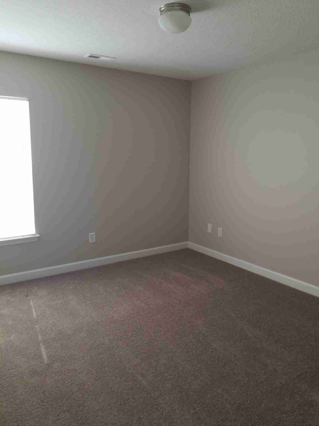 a room with a carpet and a window