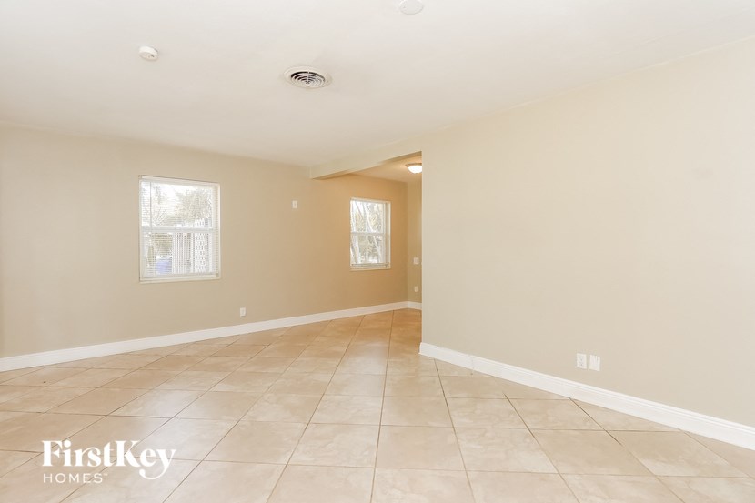 the living room and dining room are spacious and clean