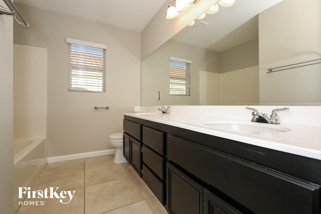 a bathroom with a sink and a toilet and a mirror