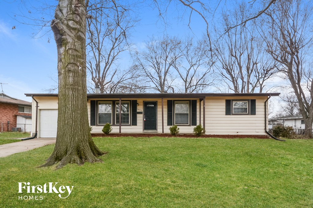 a white house with a large tree in front of it