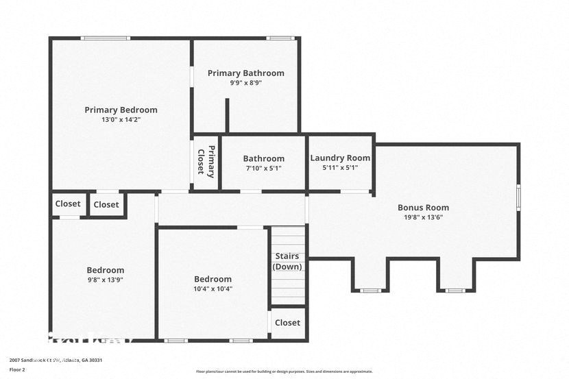 a floor plan for a home with bedrooms and baths