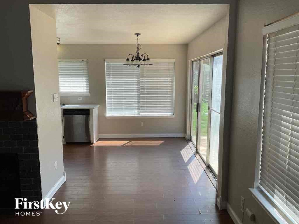 a view of the living room from the dining room